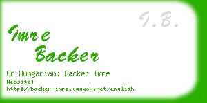imre backer business card
